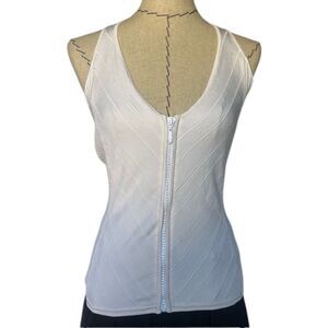 Super pretty white zip up halter top with shinny zipper